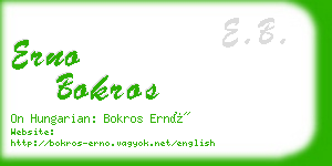 erno bokros business card